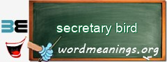 WordMeaning blackboard for secretary bird